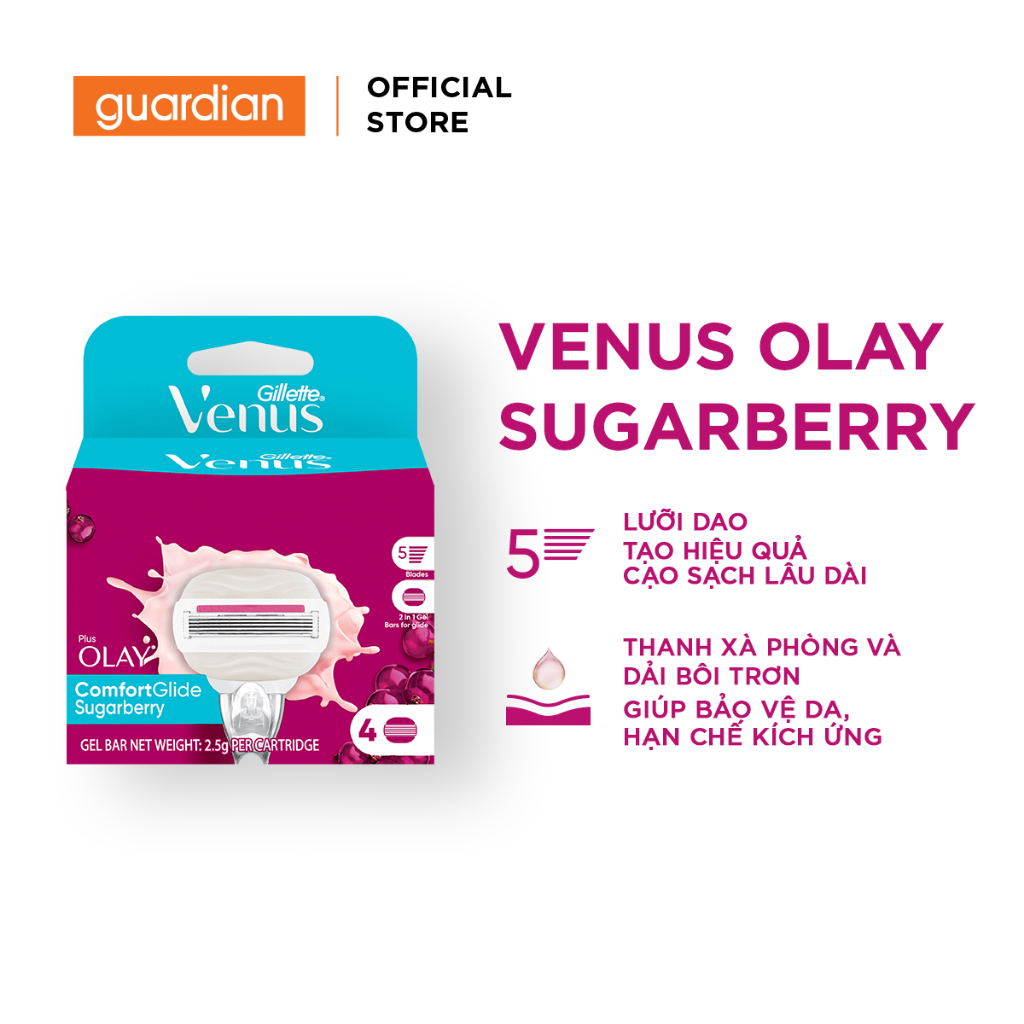 Dao Cạo Cho Nữ Gillette Venus Comfortgilde Hương Olay Sugarberry Hộp 4 Lưỡi | Guardian Việt Nam
