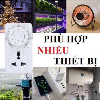 Ổ cắm hẹn giờ tắt 15 phút đến 12H MT01D 10A/220V dùng tắt bình nóng lạnh sạc điện thoại xe điện