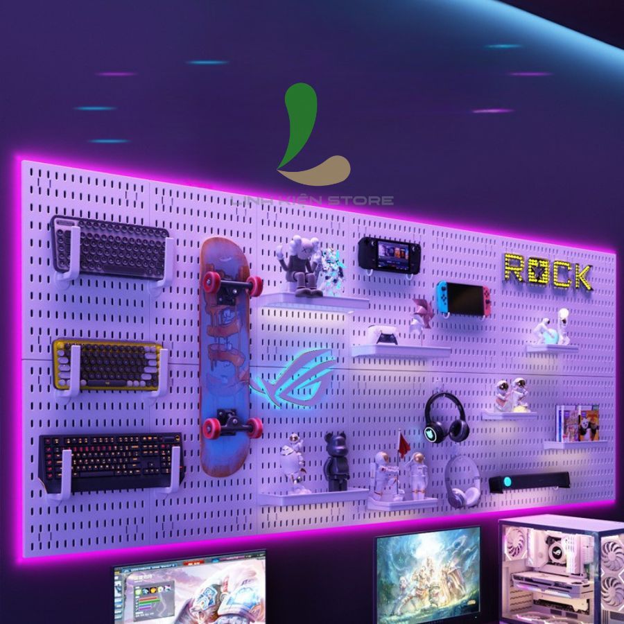 Bảng Pegboard HOSAN Decor Bàn Học, Phòng Gaming Treo Tường Đa Năng, Trang Trí Góc Làm Việc | BigBuy360 - bigbuy360.vn