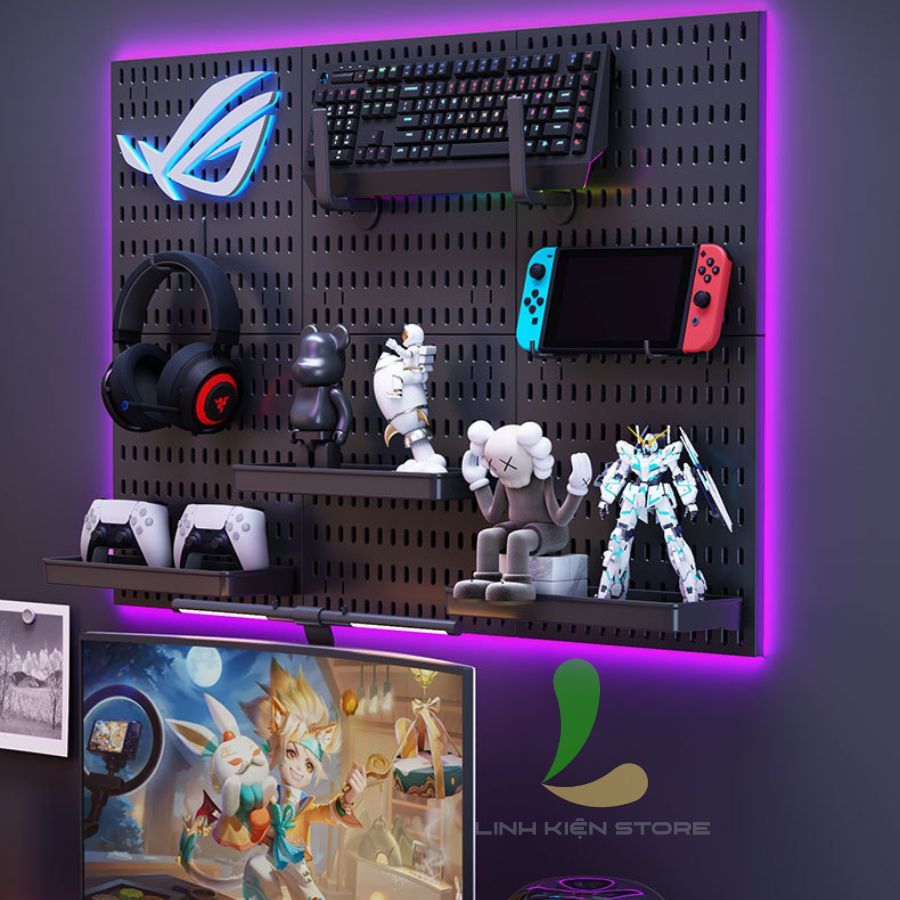 Bảng Pegboard HOSAN Decor Bàn Học, Phòng Gaming Treo Tường Đa Năng, Trang Trí Góc Làm Việc | BigBuy360 - bigbuy360.vn