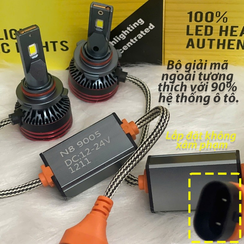 SCLIGHTS Đèn LED ô tô, xe máy N8 đủ chân H7,H1, H3, H4, H11, 9005, 9006 ... mới nhất năm 2025