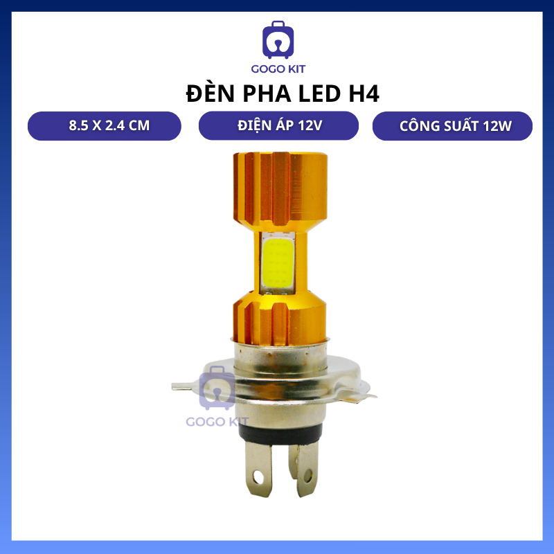 Đèn pha led h4 bóng led 6 tim siêu sáng lắp cho các dòng xe máy đèn pha led xe máy siêu sáng chân h4