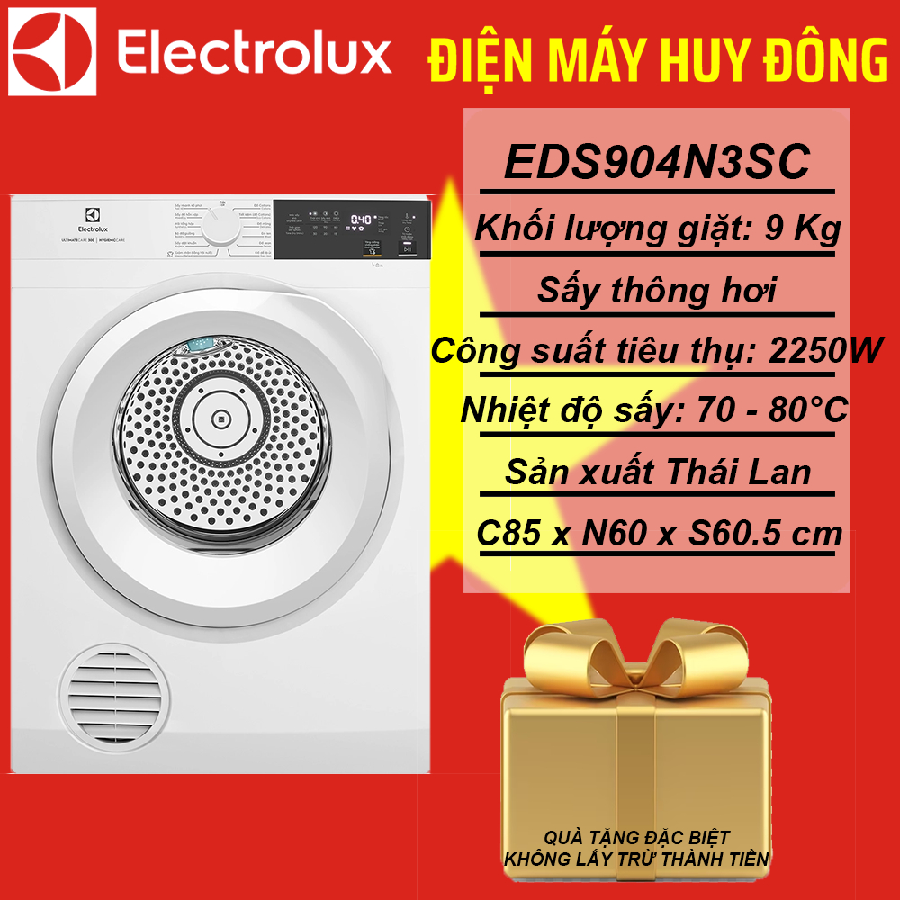 Máy sấy thông hơi Electrolux UltimateCare 9 kg EDS904H3WC