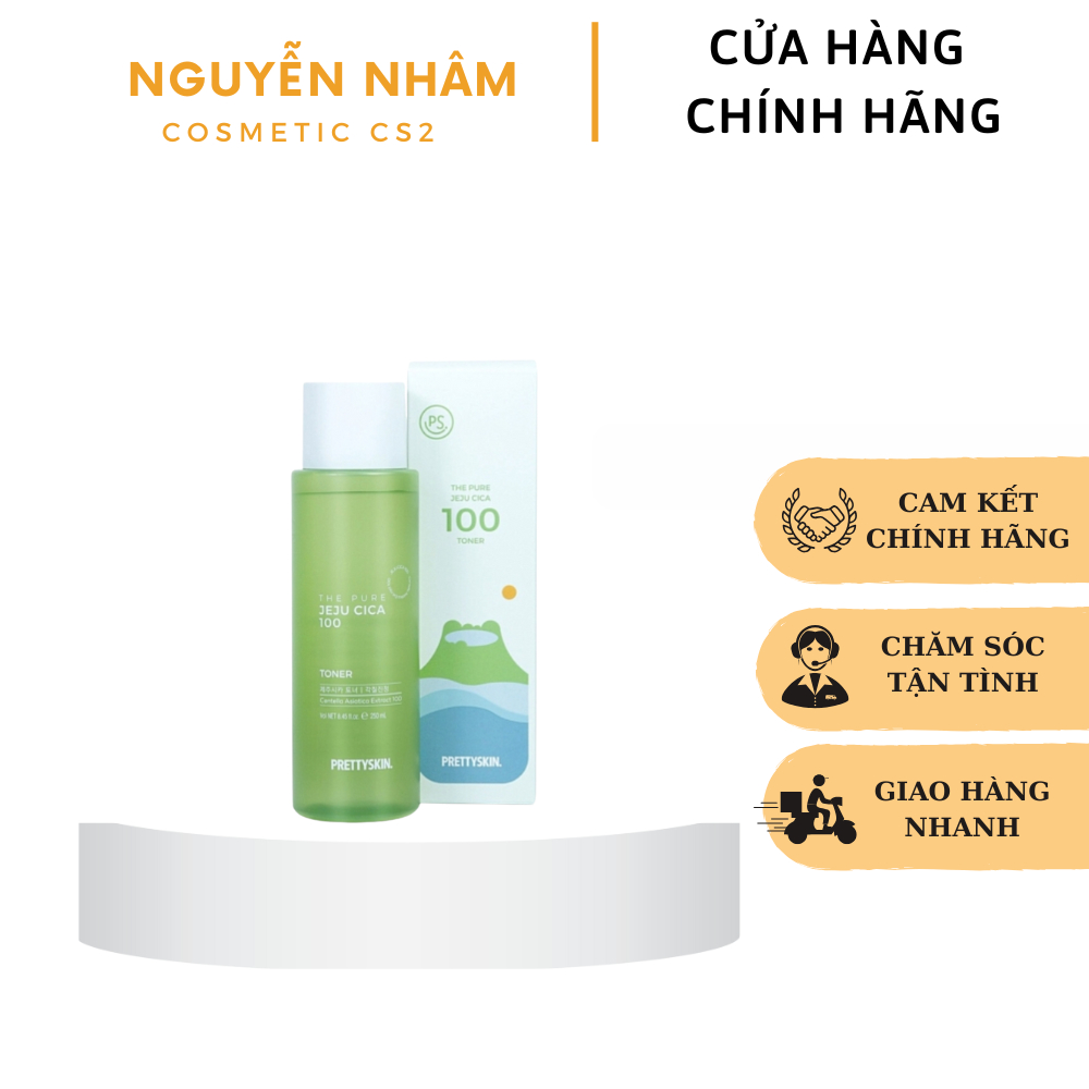 Nước Hoa Hồng Rau Má Prettyskin The Pure Jeju Cica 100 Toner