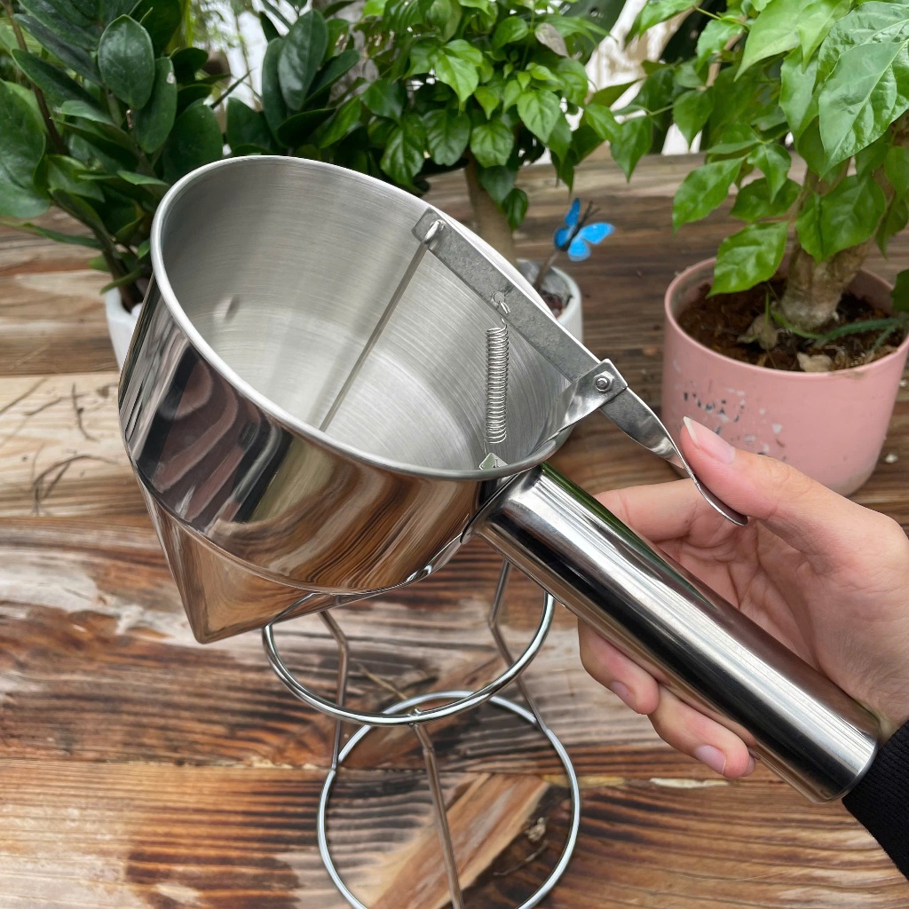 Phễu Rót Sốt Inox Có Van Tay Cầm, Chiết Rót Nước Sốt