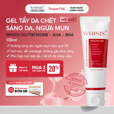 Gel Tẩy Da Chết Dưỡng Sáng Mờ Thâm Nám WHISIS Glutathione & Lactic acid Peeling Gel 130ml