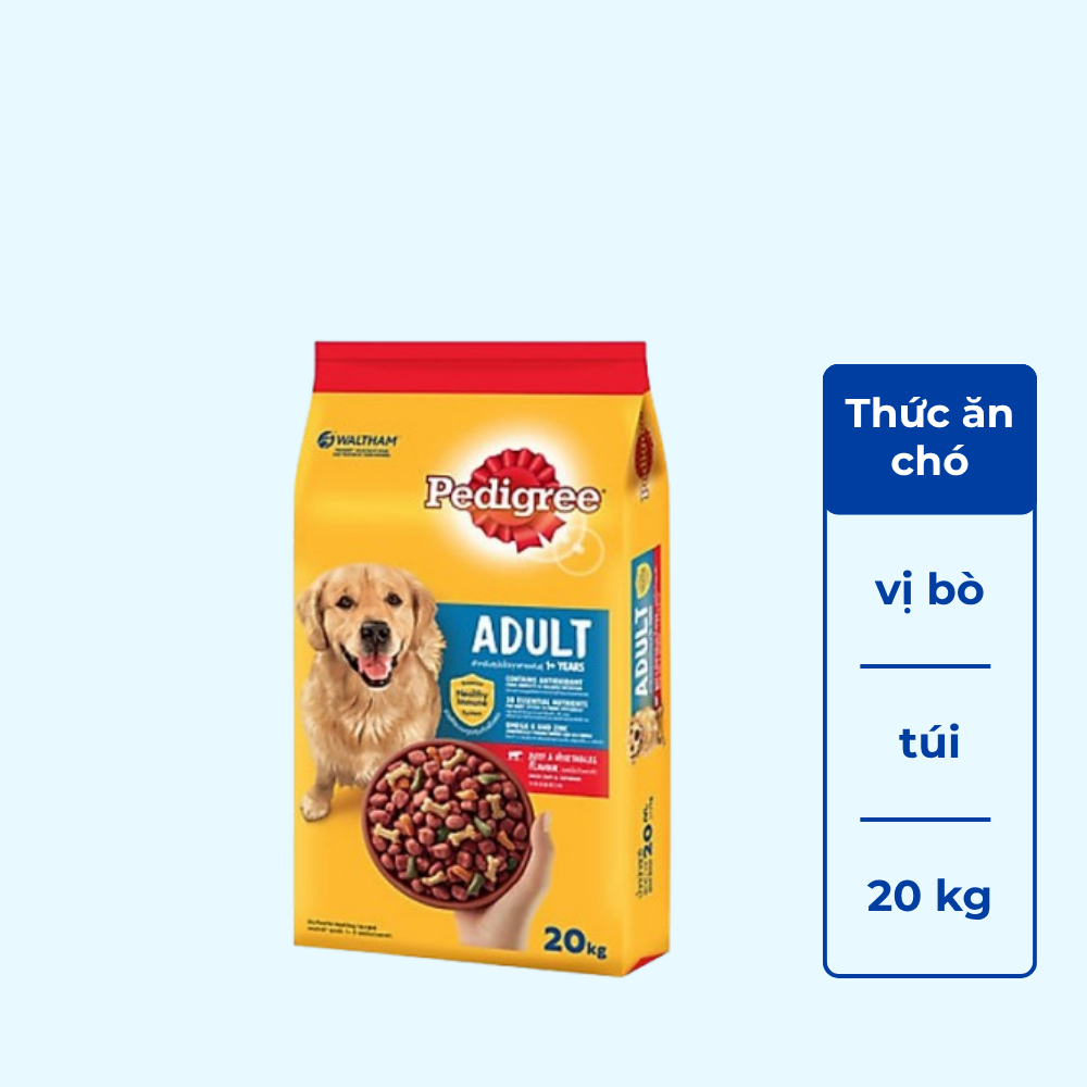 Đồ Ăn Cho Chó Vị Thịt Bò Và Các Loại Rau Củ Pedigree Dạng Bao (20kg)