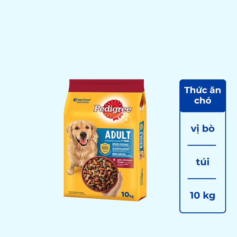 Đồ Ăn Cho Chó Vị Thịt Bò Và Các Loại Rau Củ Pedigree Dạng Bao (10kg)