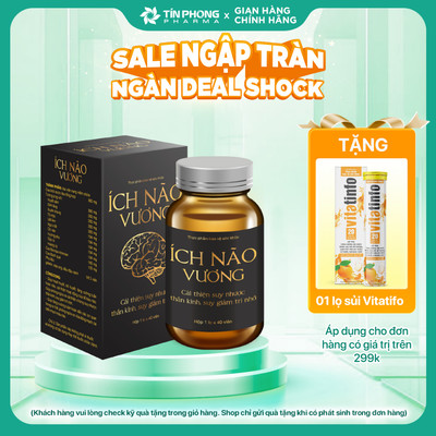 Viên Uống TPBVSK Ích Não Vương Hỗ Trợ Tăng Cường Tuần Hoàn Não Lọ 40 Viên