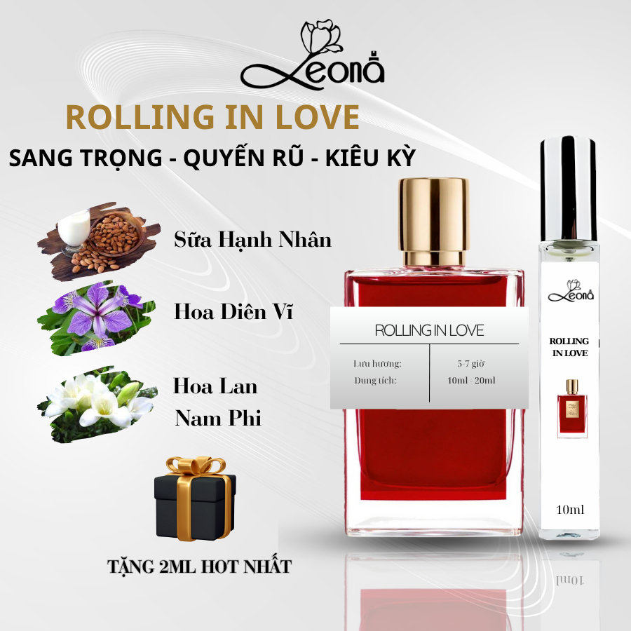 Nước Hoa Nữ Rolling In Love - Leona Parfum Hương Thơm Sang trọng, Quyến rũ, Kiêu kỳ