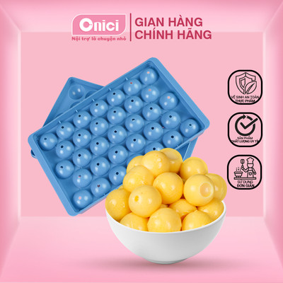 Khay nhựa làm đá bi tròn, thạch trái cây, rau câu hoa quả ONICI khuôn 33 viên