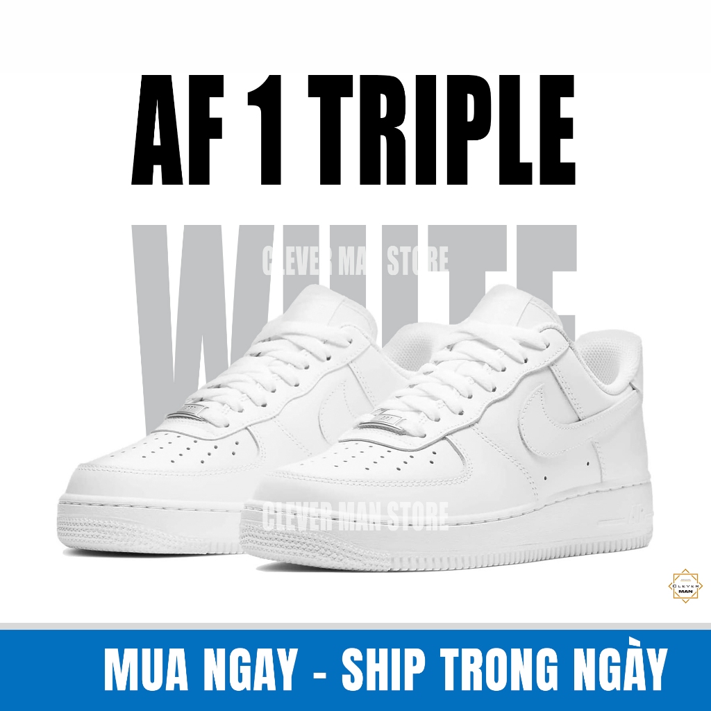 Giày Sneaker AF1 Triples White Trắng Full Phù Hợp Cả Nam Và Nữ  Clever Man Store