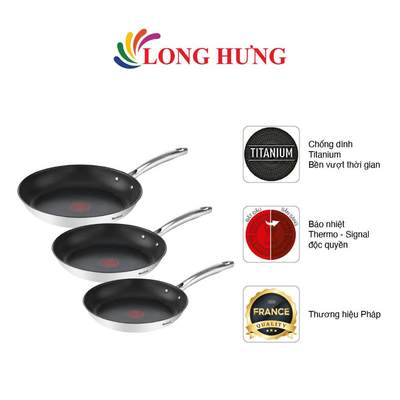 Chảo chiên Inox Tefal Duetto Plus (24cm/26cm/28cm) - Hàng chính hãng