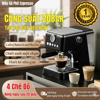 Máy Pha Cà Phê Tự Động Espresso Công Suất 1300W Bình Chứa 1.5L Có Vòi Đánh Sữa Pha Cafe Capuchino