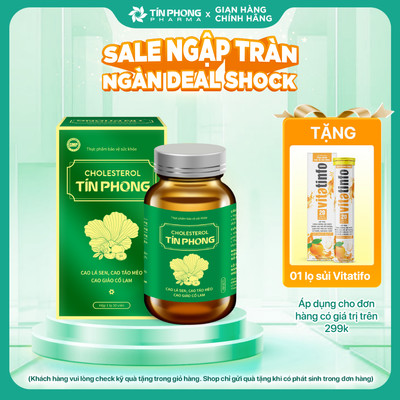 TPBVSK Cholesterol TÍN PHONG Giúp Hỗ Trợ Giảm Cholesterol Máu Lọ 30 Viên