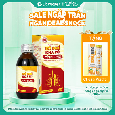 TPBVSK Bổ Phế Kha Tử Tín Phong - Hỗ Trợ Giảm Ho, Hỗ Trợ Giảm Đau Rát Họng Lọ 125ml