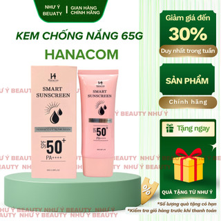  Kem Chống Nắng HANACOM Nâng Tone Trắng Da Thấm Nhanh Kiềm Dầu SPF50+ PA ++++ 65g 