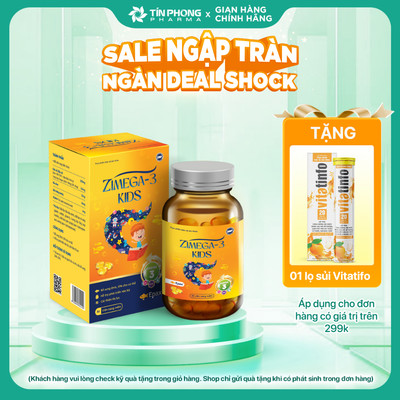 TPBVSK Zimega-3 KIDS Bổ Sung DHA Và EPA, Hỗ Trợ Tốt Cho Não Bộ, Thị Lực, Hỗ Trợ Sức Khỏe Tim Mạch Lọ 30 Viên