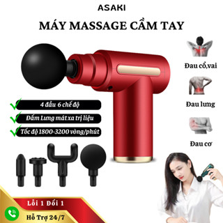 Máy Massage Cầm Tay Asaki Súng Massage Câm Tạy Mini Toàn Thân 6 Cấp Độ Chuyên Sâu Đa Năng