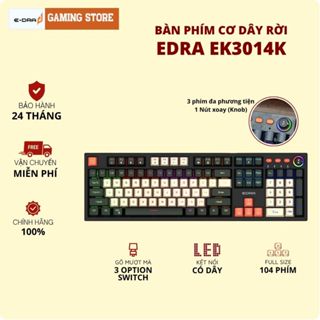  Bàn phím cơ Gaming Fullsize EDRA EK3104K EK3104L 104 Phím có dây TypeC Bảo Hành Chính Hãng 