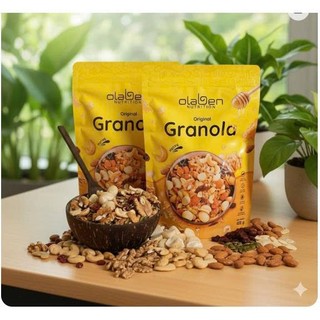  ✅  CHÍNH HÃNG  COMBO 2 TÚI OLABEN PREMIUM GRANOLA - Ngũ cốc giảm cân nướng mật ong Vanila 