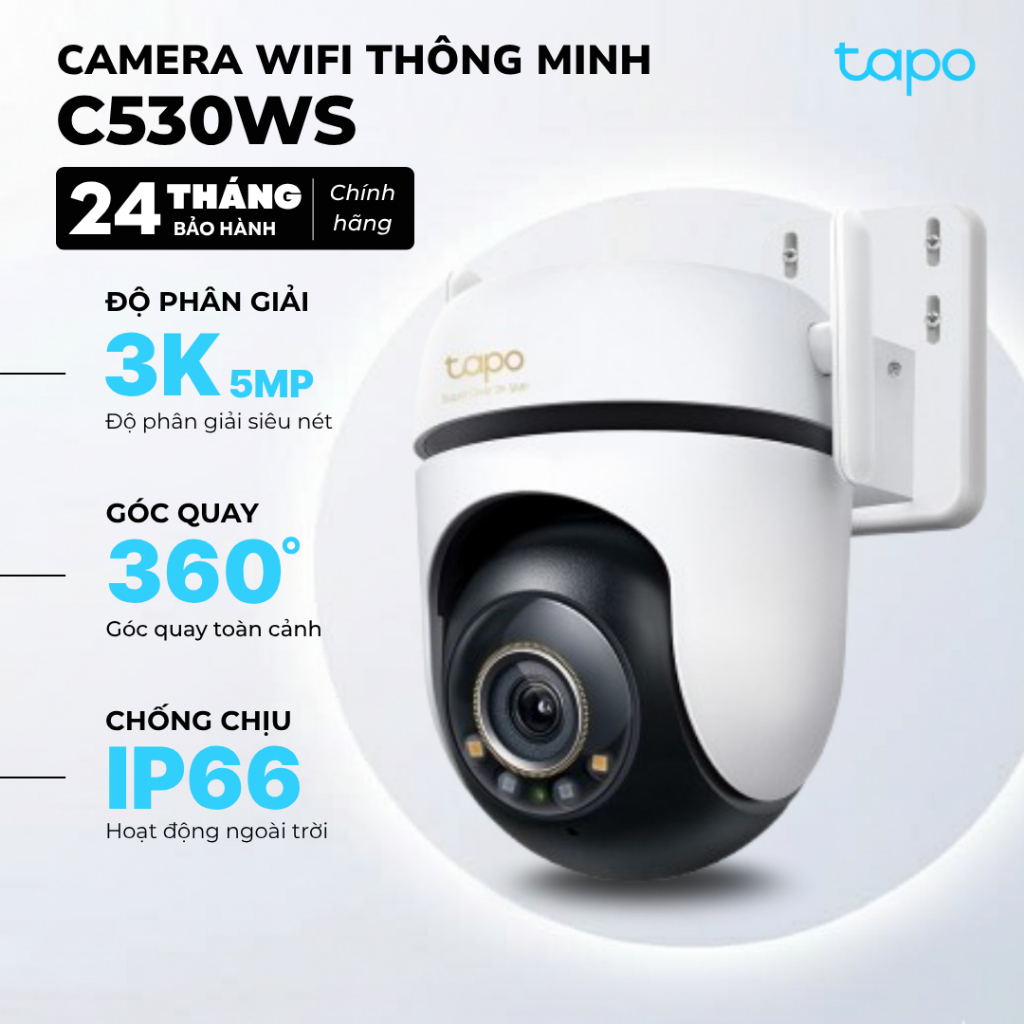 Camera Giám Sát Ngoài Trời TP-Link Tapo C530WS | 3K 5MP, Quay Quét 360, Nhận Diện AI Thông Minh