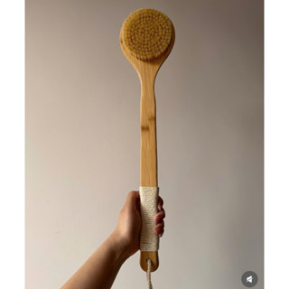  Cây Chà Lưng Dụng Cụ Cọ Kỳ Tắm Chài Chà Khô Body Lông Tự Nhiên Tay Cầm Gỗ Tre Có Móc Treo 