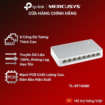 Bộ Chia Mạng TP-Link TL-SF1008D | Switch 8 Cổng 10/100Mbps Hiệu Suất Cao, Ổn Định