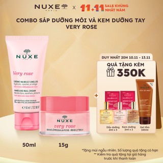  Combo Nuxe Very Rose Sáp dưỡng môi và Kem dưỡng tay 