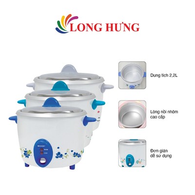 Nồi cơm điện nắp rời Sharp 2.2 lít KSH-D22V - Hàng chính hãng