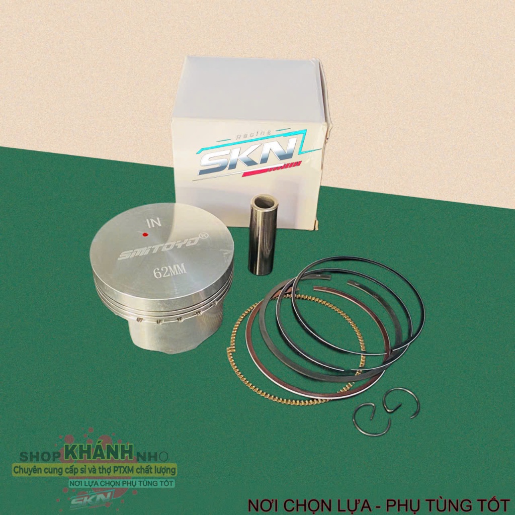 Piston bạc nén 62mm đầu cao Smitoyo cho xe Future125 fi, Fuled, Wave125 fi đủ size