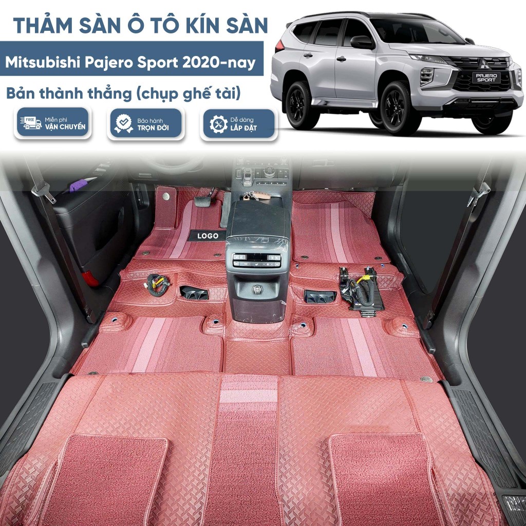 Thảm kín sàn 360 Mitsubishi Pajero Sport 2020-nay thành thẳng Chính hãng - Kín sàn 100% - BH trọn đờ