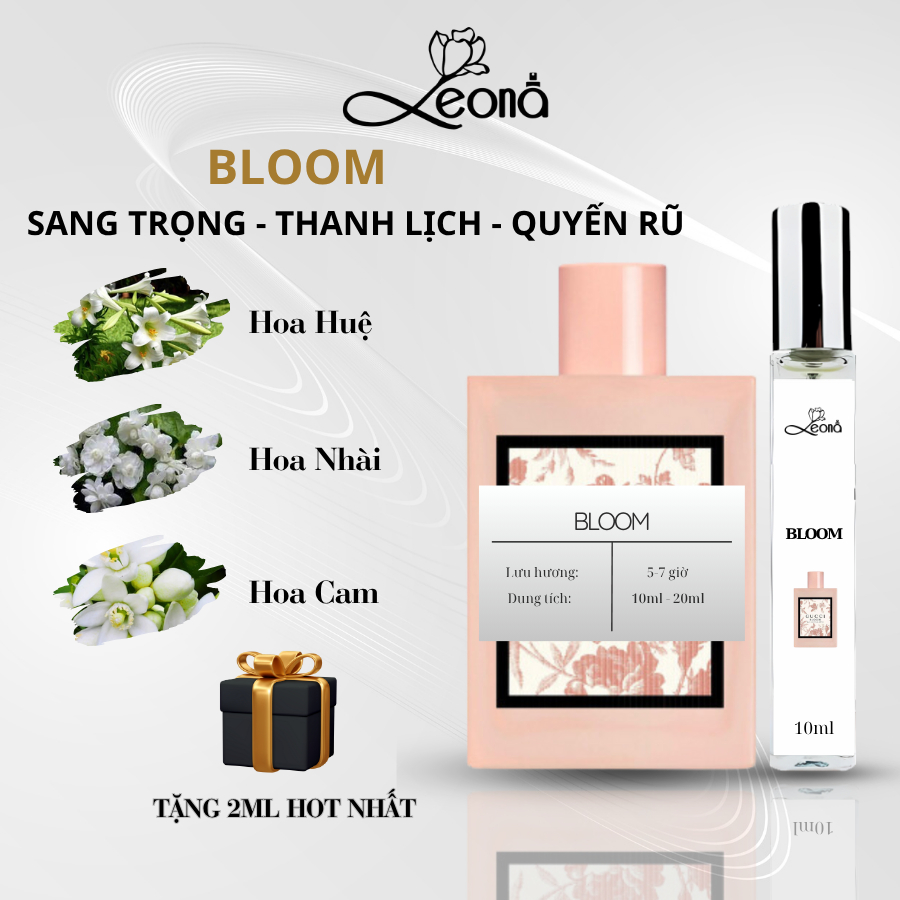 Nước Hoa Nữ Bloom EDT - Leona Parfum Hương Thơm Sang trọng, Thanh lịch, Quyến rũ