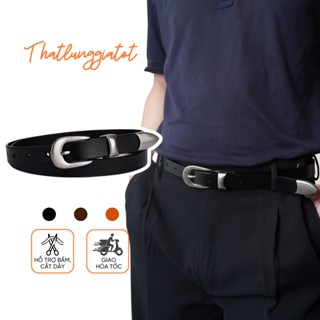  Thắt lưng nam nữ bản nhỏ y2k cổ điển da thật kiểu Hàn Quốc 1.8cm TLD028 - Thắt Lưng Giá Tốt 