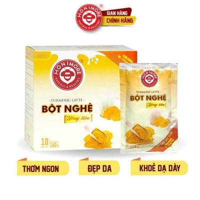 Bột nghệ uống liền Honimore Natural & Healthy 160g (hộp có 10 gói) - Thơm ngon, dễ uống