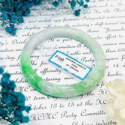 Vòng Cẩm Thạch Bản Hẹ Ni 53 Kèm Kiểm Định Mã 289228 - Ngọc Trai Trường Thịnh