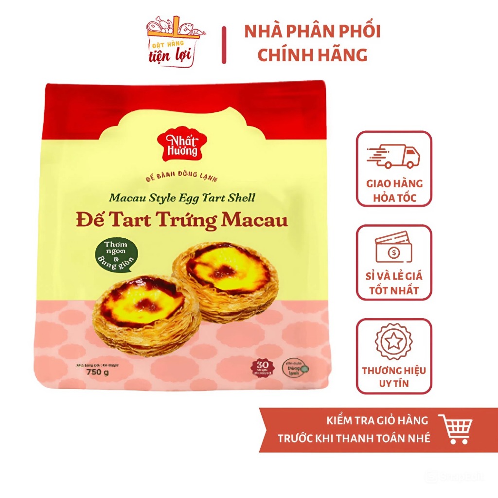 Đế Tart Trứng Macau Nhất Hương (750g – 30 cái)