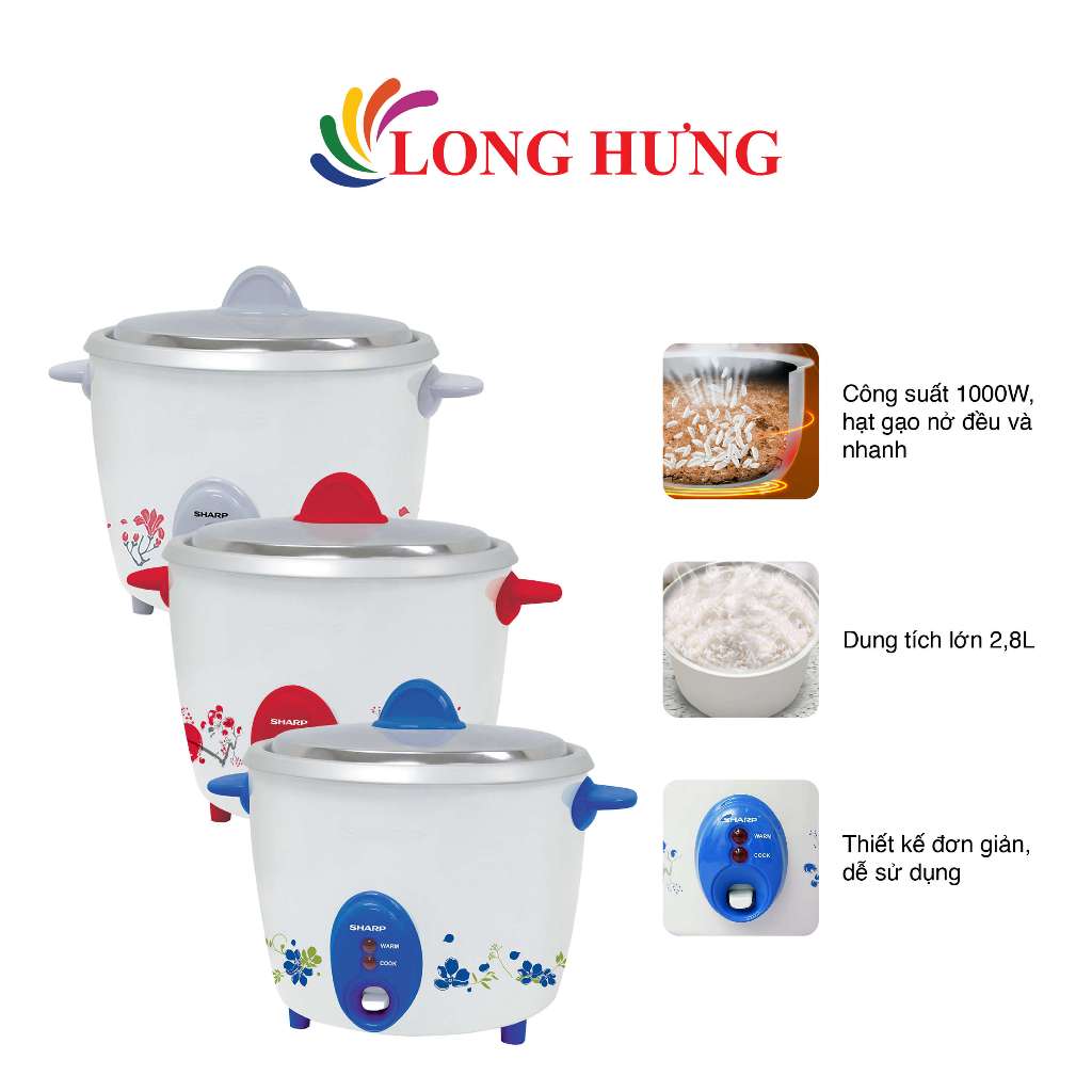 Nồi cơm điện nắp rời Sharp 2.8 lít KSH-D28V - Hàng chính hãng