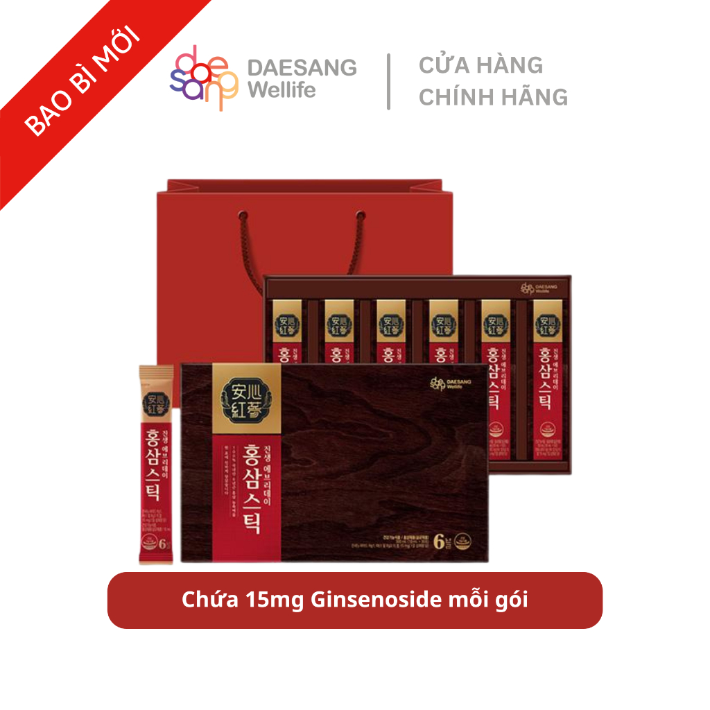 Nước hồng sâm Stick cao cấp Daesang Wellife TPBVSK Red Ginseng Everyday Stick hộp 30 gói