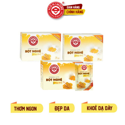 Combo 3 hộp Bột nghệ uống liền Honimore Natural & Healthy 288g (hộp có 18 gói) - Thơm ngon, dễ uống