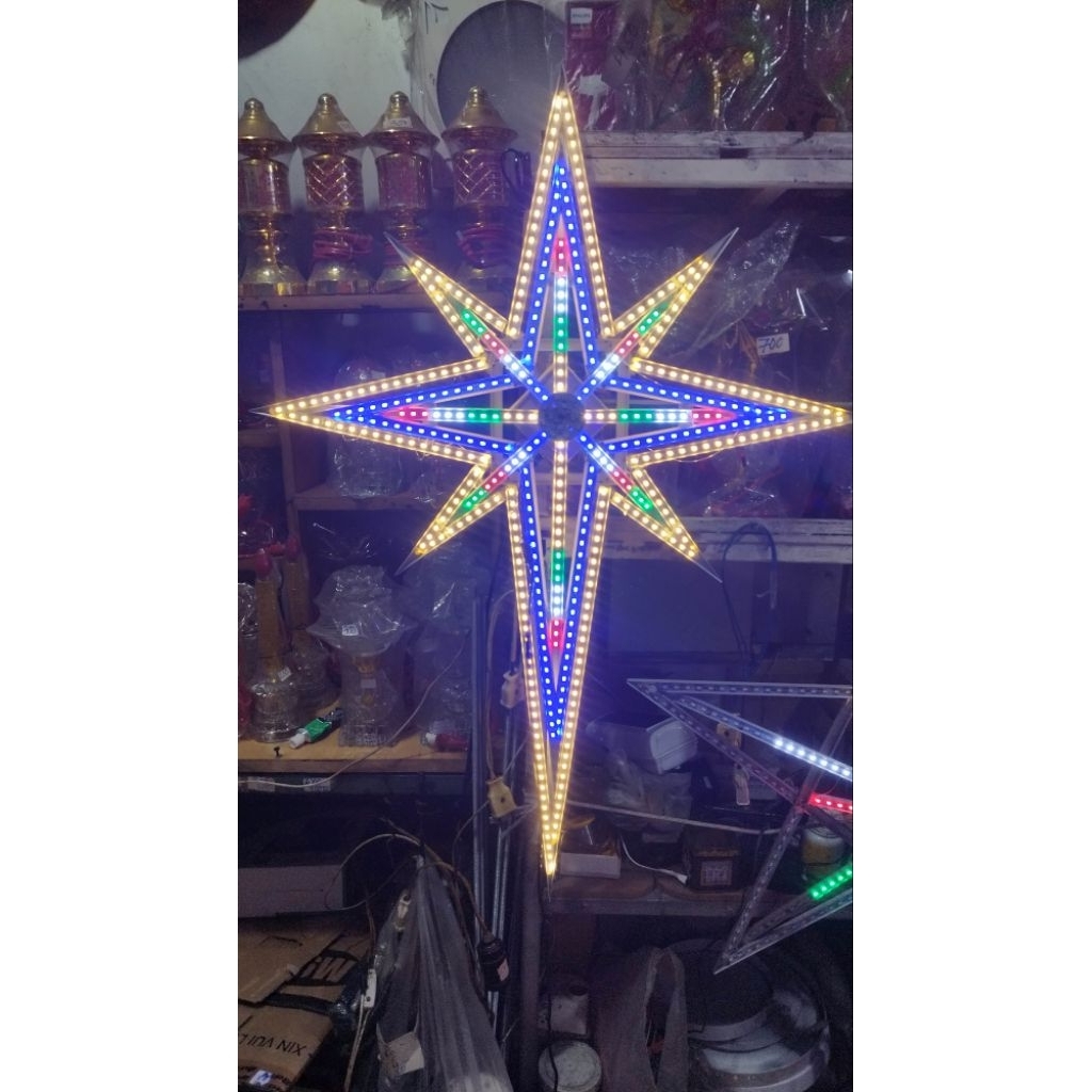 Ngôi sao led khung nhôm 12v ngôi sao ngoài trời, ngôi sao noel ,  ngôi sao 5 cánh 70cm, ngôi sao dài