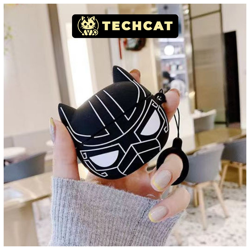 Vỏ ốp Airpod Case Airpods 2 3 Pro Pro 2 Báo Đen Black Panther Silicon - TechCat Store