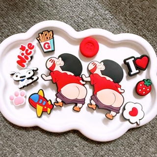 Bộ 10 Charm Sticker Dẻo Shinn Dâu Dùng Gắn Dép Cross, Dép Sục, Dép Xốp