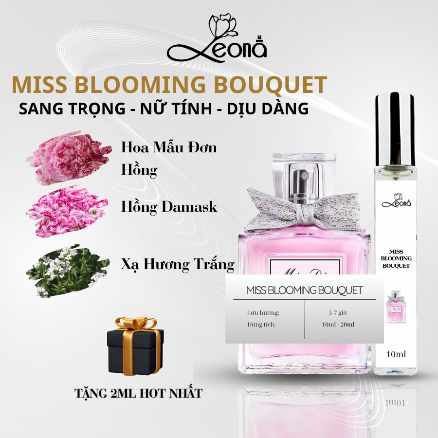Nước Hoa Nữ Miss Blooming Bouquet - Leona Parfum Hương Thơm Sang trọng, Nữ tính, Dịu dàng