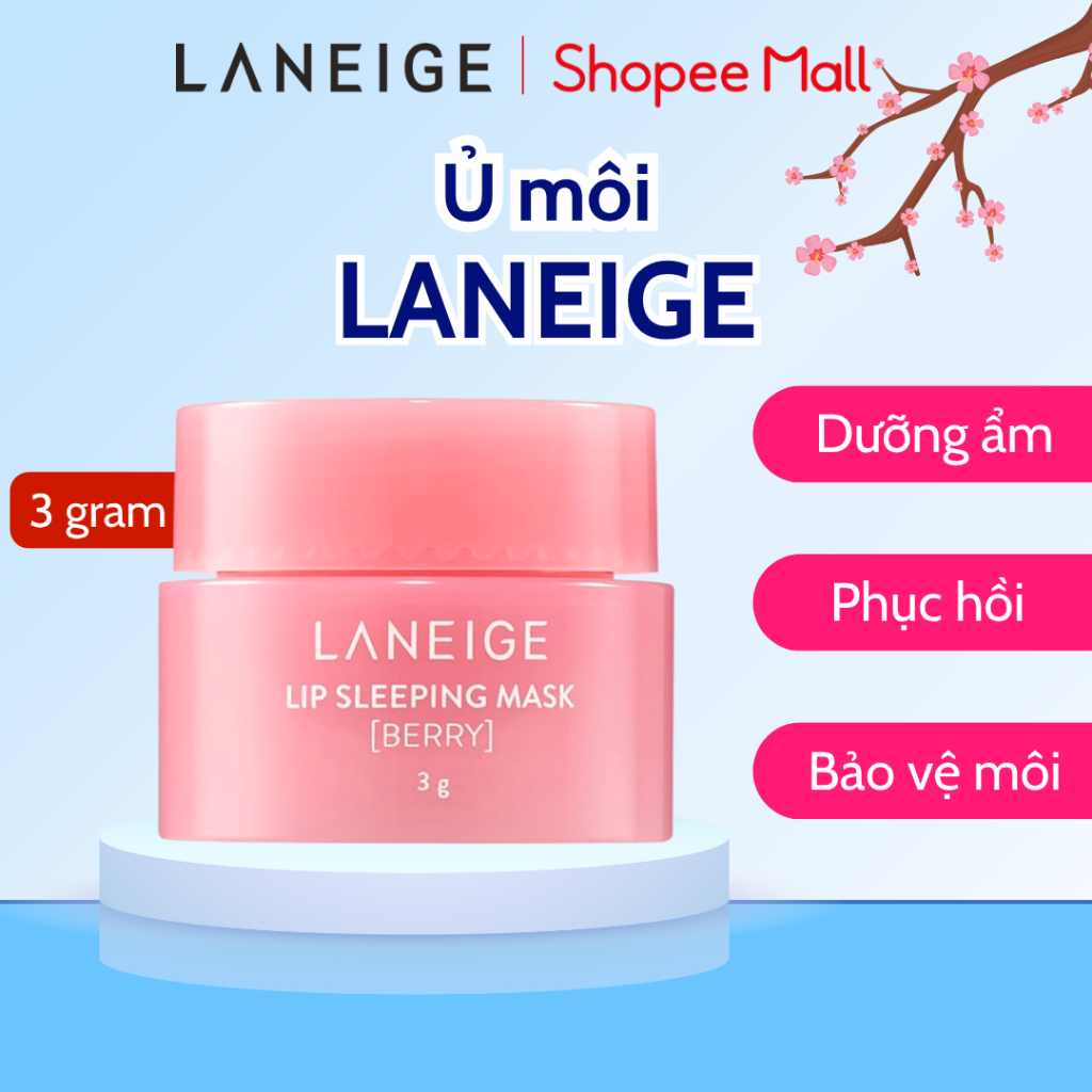 Mặt nạ ngủ dành cho môi Laneige Lip Sleeping Mask 3g, ủ môi Laneige Hàn Quốc mềm mịn