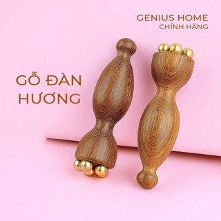  【Mở bán 99k Dụng Cụ Massage Gỗ Đàn Hương Đầu Bi Đồng Cao Cấp Chăm Sóc Da Mặt G12 