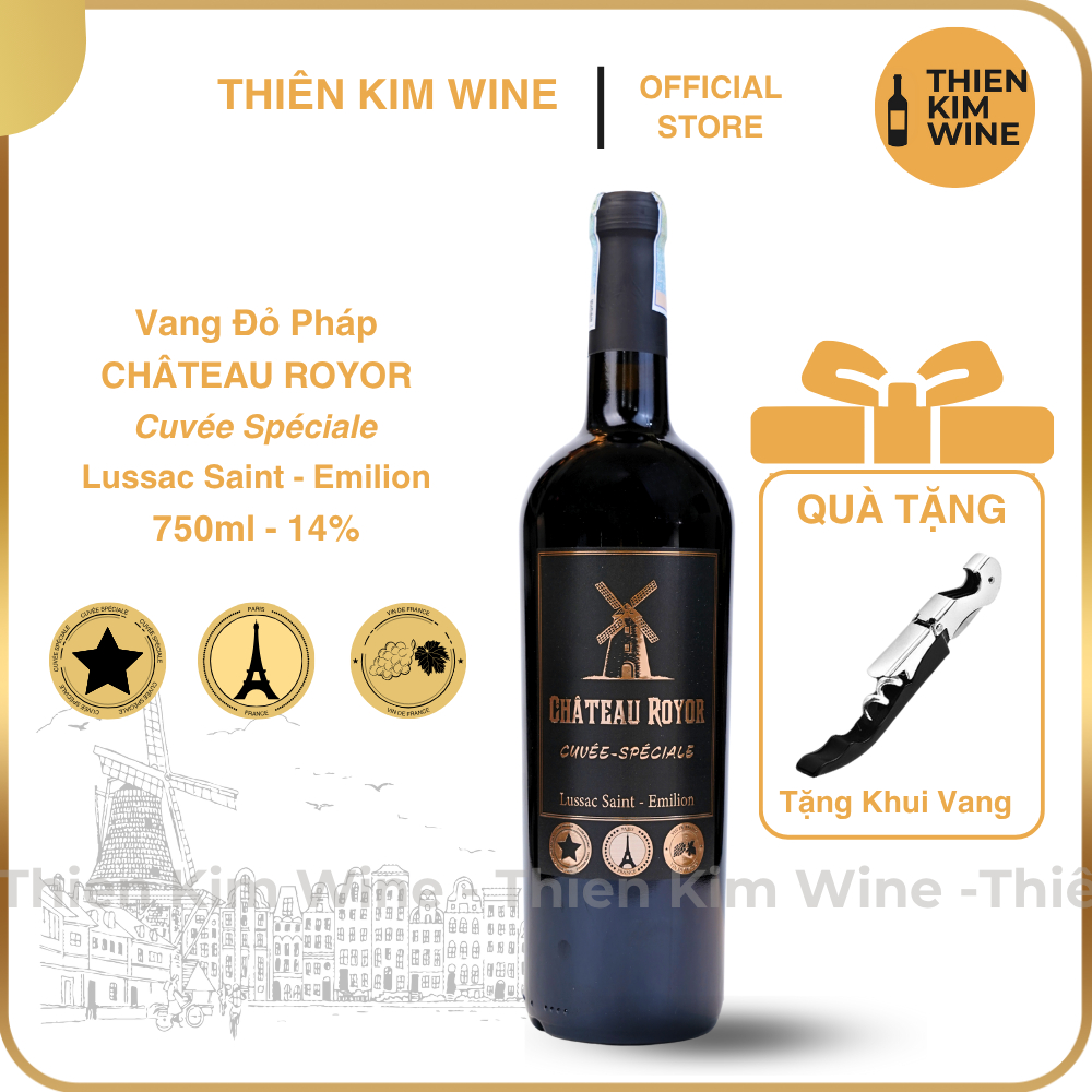 [Chính Hãng] - Rượu Vang Đỏ Pháp Château Royor Cuvée Spéciale Réserve Laussac Saint Emilion - 750ml (14%)