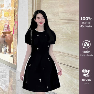 LAVIEM - Váy thiết kế đính đá cổ tròn Jasmi Dress