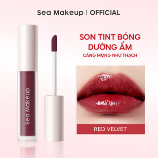 Son tint Sea Makeup 04 Đỏ nhung bóng bền màu lâu trôi cho đôi môi căng mọng ẩm mịn dưỡng ẩm cho môi 1 cây 3.2g