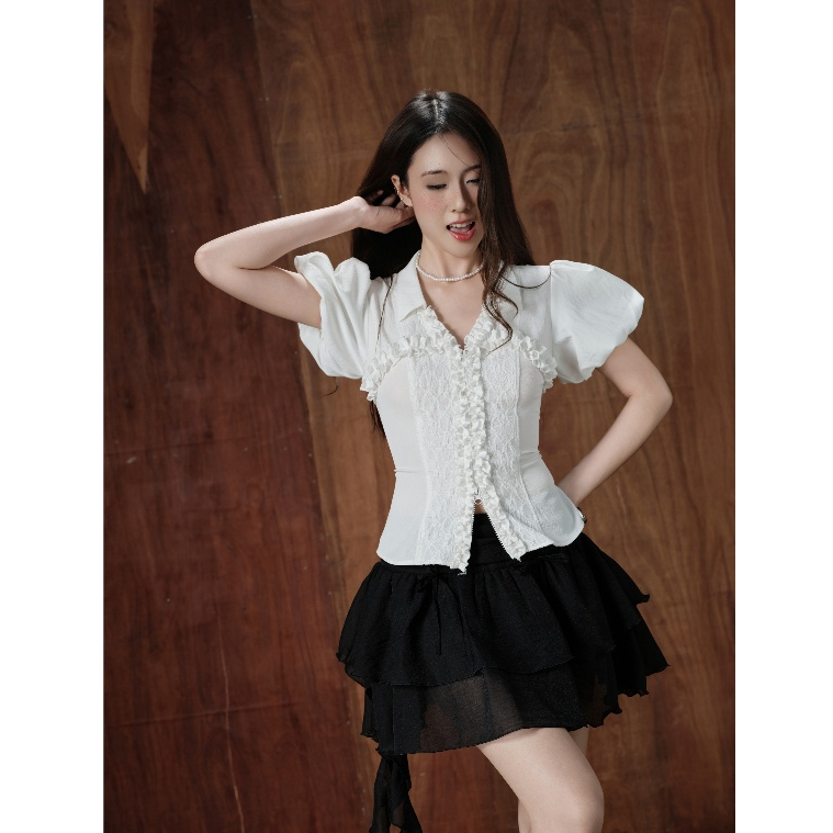 CRISPUS - Chân váy ren đuôi cá dáng xoè xếp tầng cá tính - NIKIN SKIRT